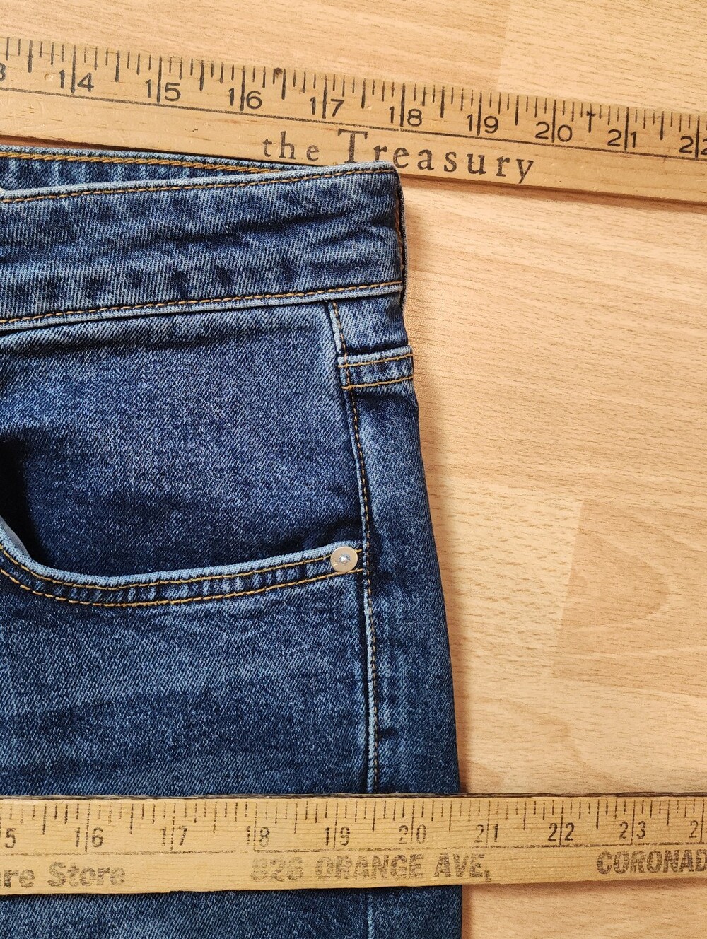 Pilcro Blue Denim Jeans with White Floral Embroidery - Picture 8 of 16